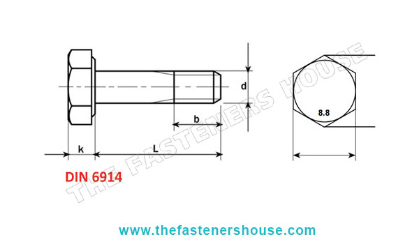 DIN 6914 Hex Bolt / ISO 7412 Hex Bolt manufacturers exporters suppliers in india punjab ludhiana